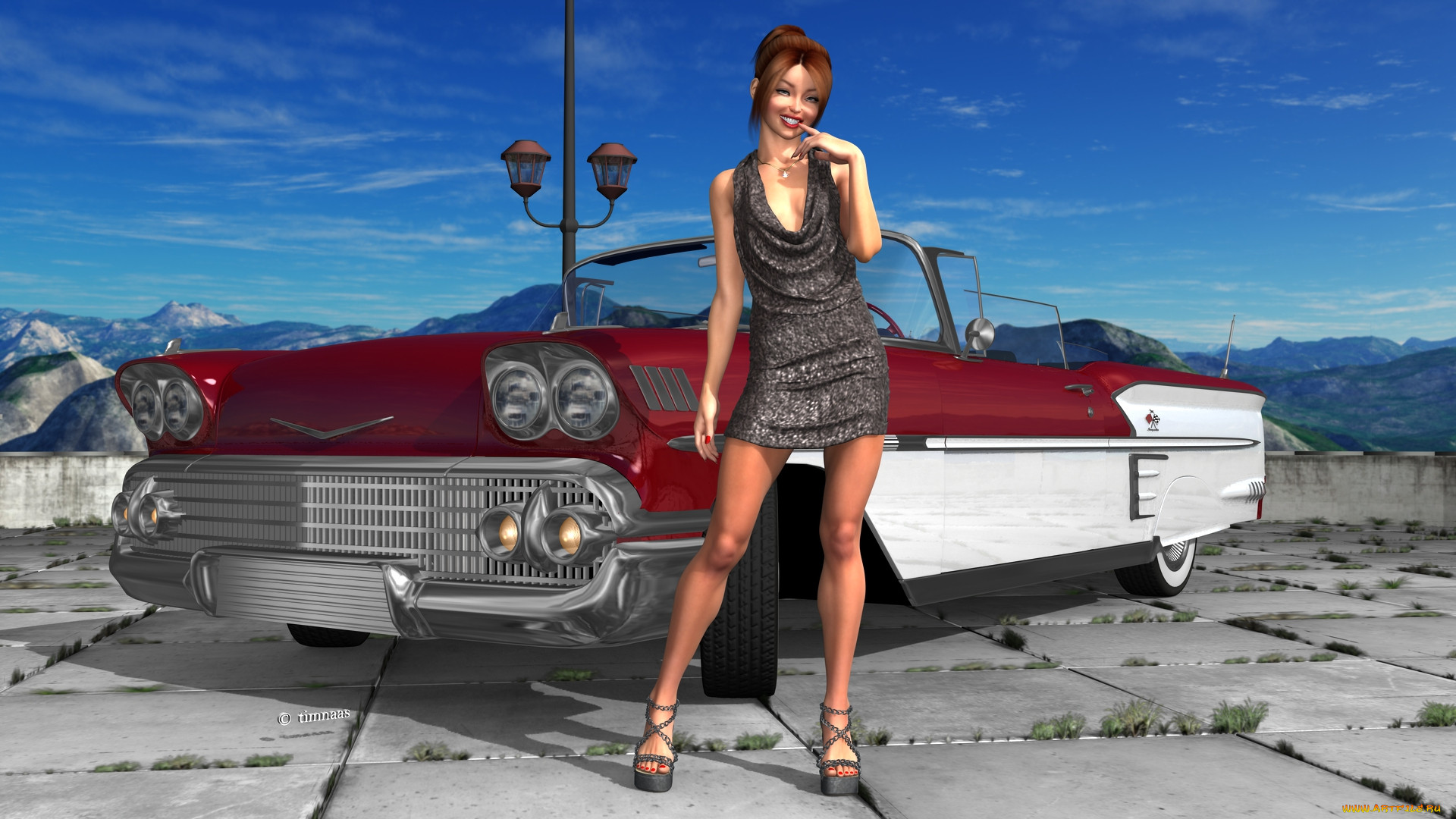 , 3d car&girl, , , , 
